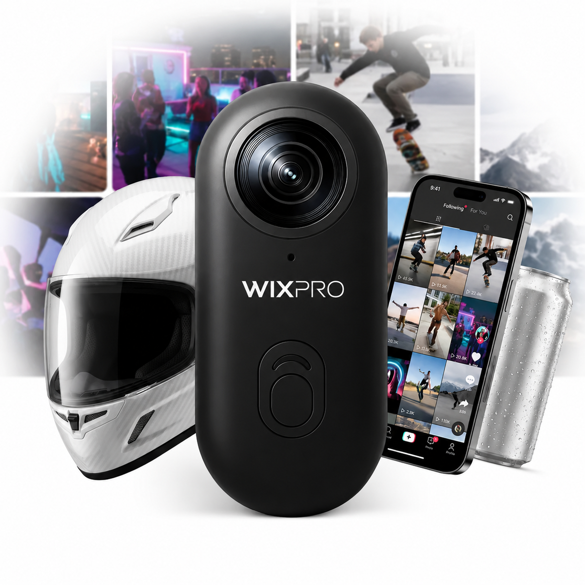 Caméra POV Wixpro R100 4K avec GPS | Moto et vélo