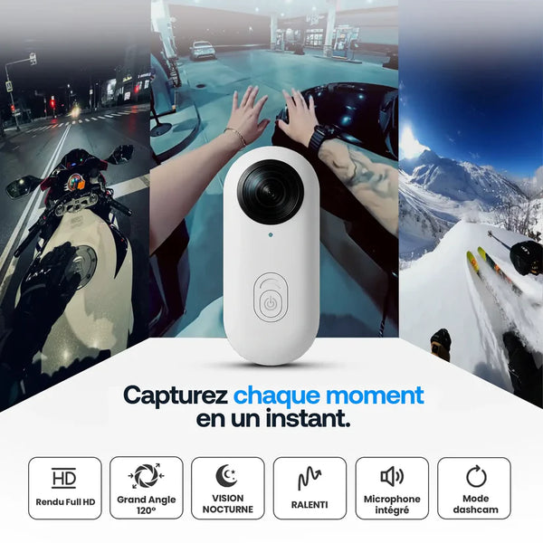 Caméra POV Wixpro R100 4K avec GPS | Moto et vélo